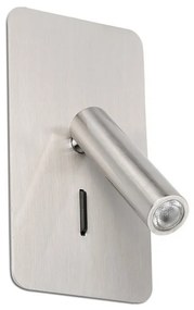 Lampa de perete cu reader LED incastrabila design modern minimalist SUAU nickel 62126