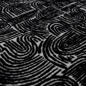 Scaun dining tapitat LUX Magnus, Solent alb cu negru