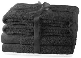 Prosoape de baie gri-închis 6 buc. din bumbac frotir Amari – AmeliaHome