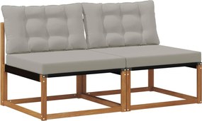vidaXL 2 Bucată Canapea Medie pentru Exterior Lemn Solid de Acacia
