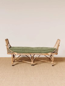Bancheta verde, din rattan si bumbac, Pistacia