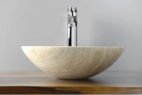 Chiuvetă crem rotundă din piatră ø 40 cm Blok 1 – Sapho