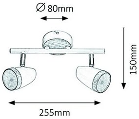 Rabalux 5565 - Spot LED KAREN 2xLED/4W/230V
