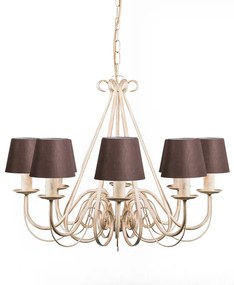Candelabru bej 60 cm cu abajururi maro - Giuseppe