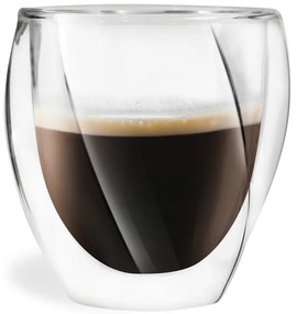 Căni 2 buc. pentru cappuccino, cu perete dublu 250 ml Cristallo – Vialli Design