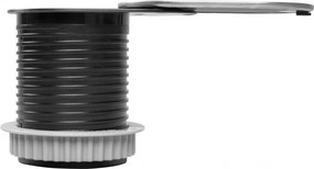 Priză încorporabilă în blat Slide GTV, 1 priză Schuko, USB A + C, oțel inoxidabil, D:60 mm Metal/Plastic, Otel inoxidabil