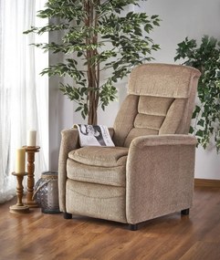 Fotoliu recliner Jordan stofa bej H106 cm