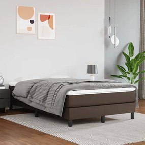 3120691 vidaXL Cadru de pat box spring, maro, 120x200 cm, piele ecologică