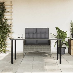 vidaXL Set mobilier de grădină cu perne, 2 piese, gri, poliratan