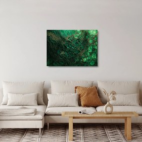 Tablou pe sticlă - Imagine microscopică verde (70x50 cm)