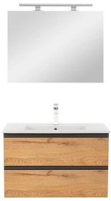 Mobilier complet de baie Vario Forte 80 antracit-stejar