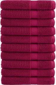 vidaXL Prosoape premium, SOLUND 10buc roșu bordo 100x200cm 600gsm
