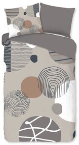 Lenjerie de pat gri din bumbac pentru pat de o persoană, extinsă 140x220 cm Hendrik – Good Morning