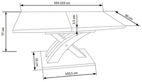 Masa de bucaterie Sandor II, gri/alb