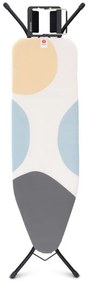 Masa de calcat Brabantia B 1003338, 124x38 cm, 7 pozitii de reglare, Suport pentru fier, Alb/Gri