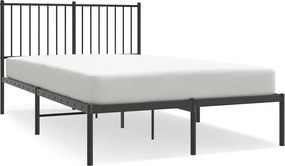 vidaXL Cadru de pat metalic cu tăblie, negru, 120x190 cm