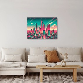 Tablou pe sticlă – Metropolă în stil pop-art (70x50 cm)