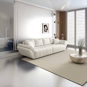 Canapea extensibilă dumonde cu ladă de depozitare si sezut confortabil din spuma high-density, Berlin Euphoria Ivory 300x100 cm