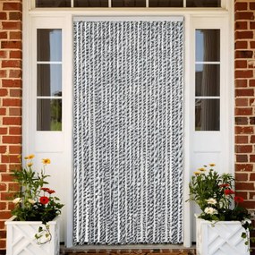 vidaXL Perdele pentru insecte, gri și alb/negru, 118x220 cm, chenille