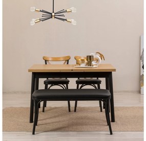 Set mobilier sufragerie Duvasa 21 (negru) (pentru 4 persoane). 1093791