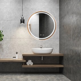 Oglinda LED MMJ Auriu roz periat 80cm, Rea