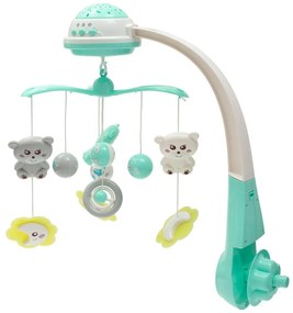 Baby Mix Carusel deasupra pătuțului cu proiectorde lumină, verde