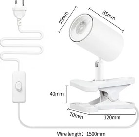 Immax NEO 08292L - Lampă cu clemă PUNTO 1xGU10/9W/230V albă