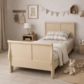 Pat Royal single - 90x200 cm - din lemn masiv de brad