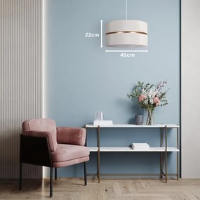 Lustră pe cablu Duolla DUO 1xE27/15W/230V d. 40 cm crem/auriu