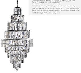 Lustra cristal casa scarii design LUX Empire 13L 1500CC SRT