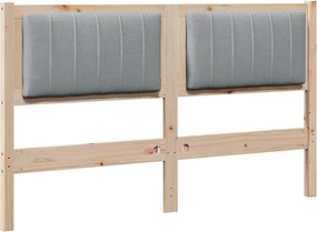 vidaXL Tăblie tapițată cu headboard Maro 140 cm Lemn de pin masiv