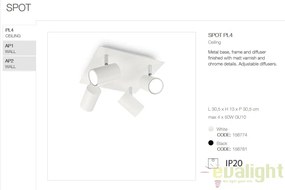 Plafoniera design modern minimalist SPOT PL4 alba 156774
