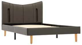 288544 vidaXL Cadru de pat cu LED, antracit, 100 x 200 cm, piele artificială