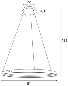 Lustra LED cu telecomanda design circular Qled