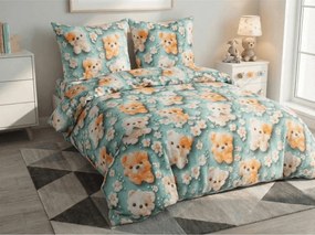 Lenjerie de pat din microfibra pentru copii PUPPIFLORA colorata Dimensiune lenjerie de pat: 70 x 80 cm | 140 x 200 cm