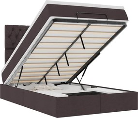 vidaXL Cadru de pat otoman cu saltea țesătură maro închis 120x190 cm