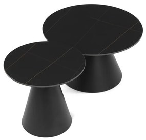 Set de măsuțe de cafe F4118 BK, marmură, 2buc.