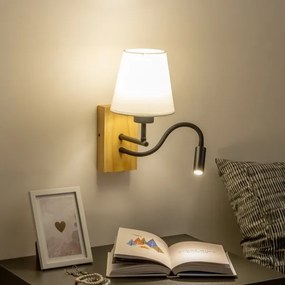 Lampă LED de perete Brilagi NUBILA WOOD 1xE27/25W/230V + LED/3W stejar/crem