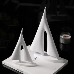 Decorațiune de masă din rășină, 28 cm, alb