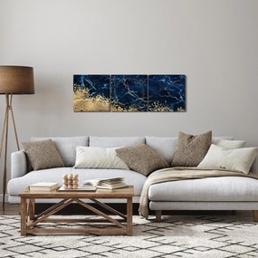 Tablou - Marmură albastru închis (cu ceas) (90x30 cm)