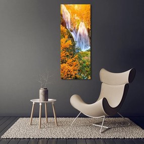 Fotografie imprimată pe sticlă Cascada în toamna