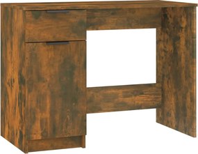 vidaXL Birou, stejar fumuriu, 100x50x75 cm, lemn compozit
