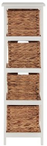 Etajeră de baie albă/în culoare naturală din lemn masiv de paulownia 32x100 cm Padstow – Premier Housewares