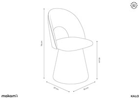 Scaun de sufragerie albastru tapițat Kalo – Makamii