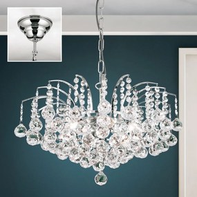 Candelabru cristal Asfour design lux KRISTALL KLASSISCH 6L chrome plated/clear crystal