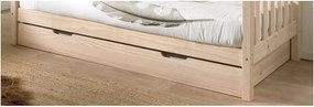 Pat pentru copii în culoare naturală cu extensie suplimentară din lemn de pin cu somieră 90x200 cm Margrit – Vipack