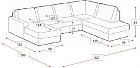 Colțar galben muștar (cu colț pe partea dreaptă/în formă de "U") Hero – Scandic