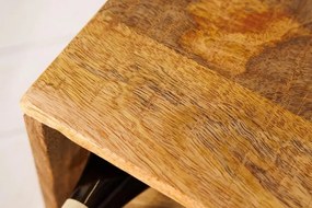 Raft pentru sticle vin/ Masuta laterala CUBUS 40cm mango A-43294 VC