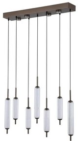 Lustra LED suspendata metal latte sticla decorativa Cattail 7Lt