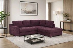 Coltar extensibil modern living ROCA, sezlong dreapta, stofa gri desch